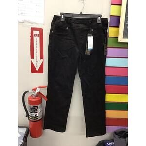 Diane Gilman pull on stretch straight pants size 12 petite new from HSN black